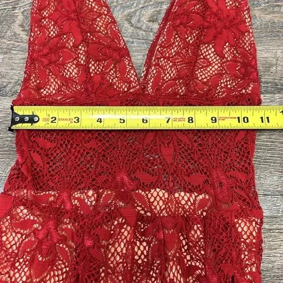 Nightcap x Free People Red Lace Jumpsuit – Size 2 – Made in USA